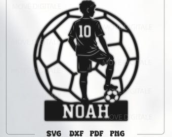 Soccer Sign SVG - Football Children DXF - Soccer Silhouette DXF - Laser Cut File