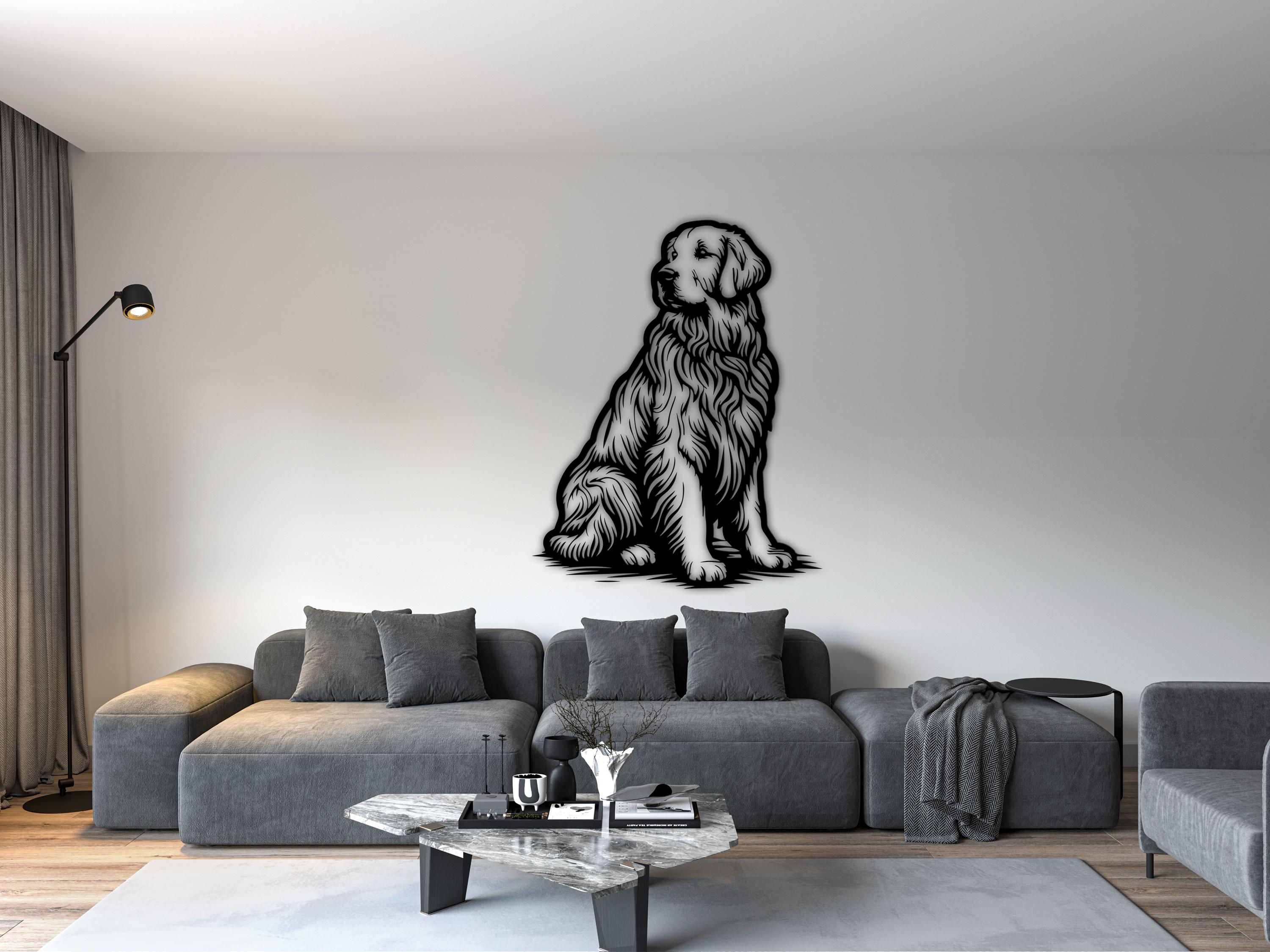 Golden Retriever SVG Cut File - Dog Silhouette Laser Cut Design ...