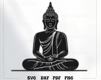 Buddha Laser Cut File - Buddha SVG DXF - Plasma and Glowforge Files