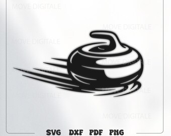 Curling Stone SVG - Curling Rock Laser Cut - Winter Sports SVG DXF