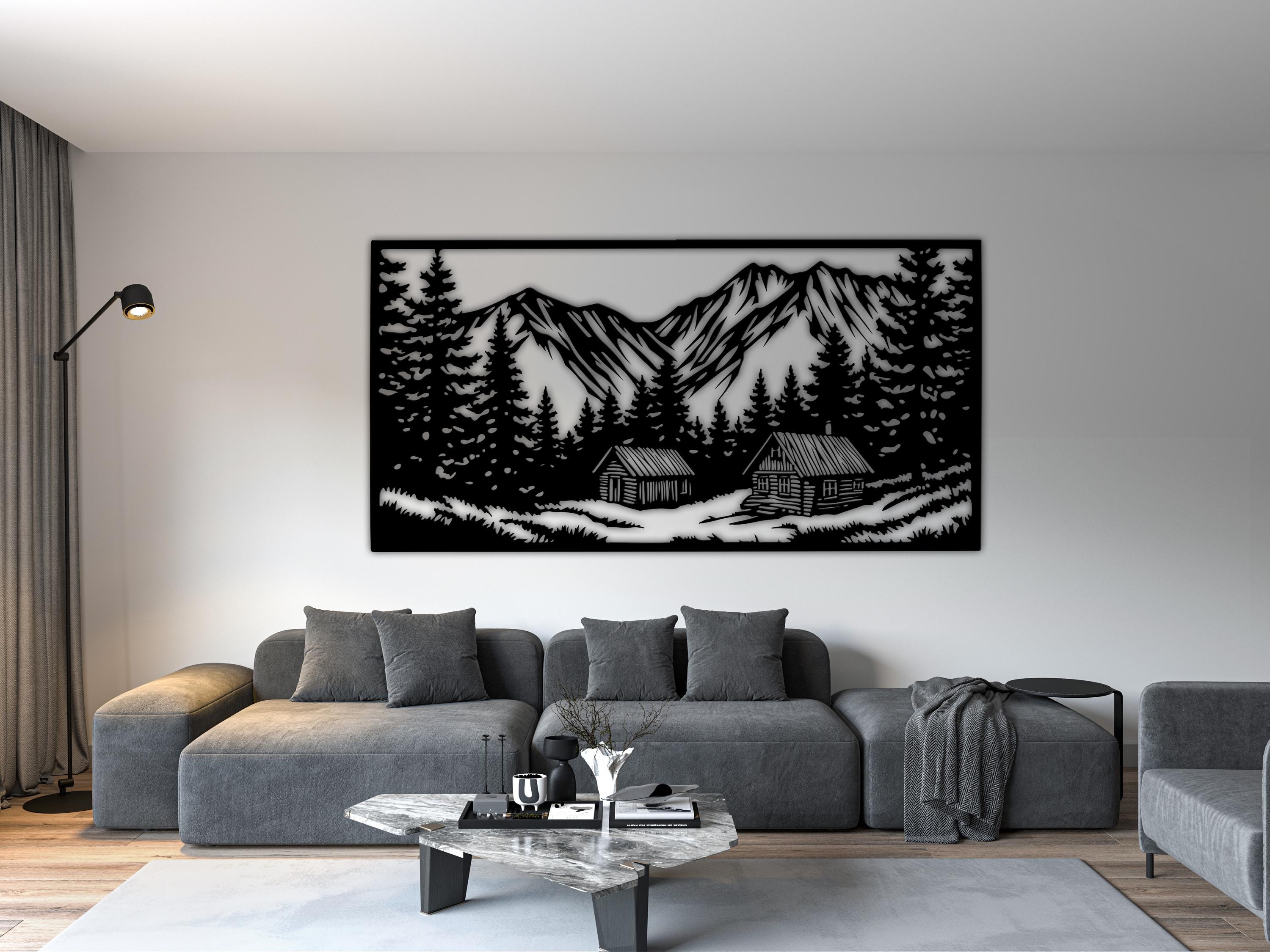 Forest Cabin Wall Decor | Forest Cabin Laser Cut SVG DXF CNC File ...