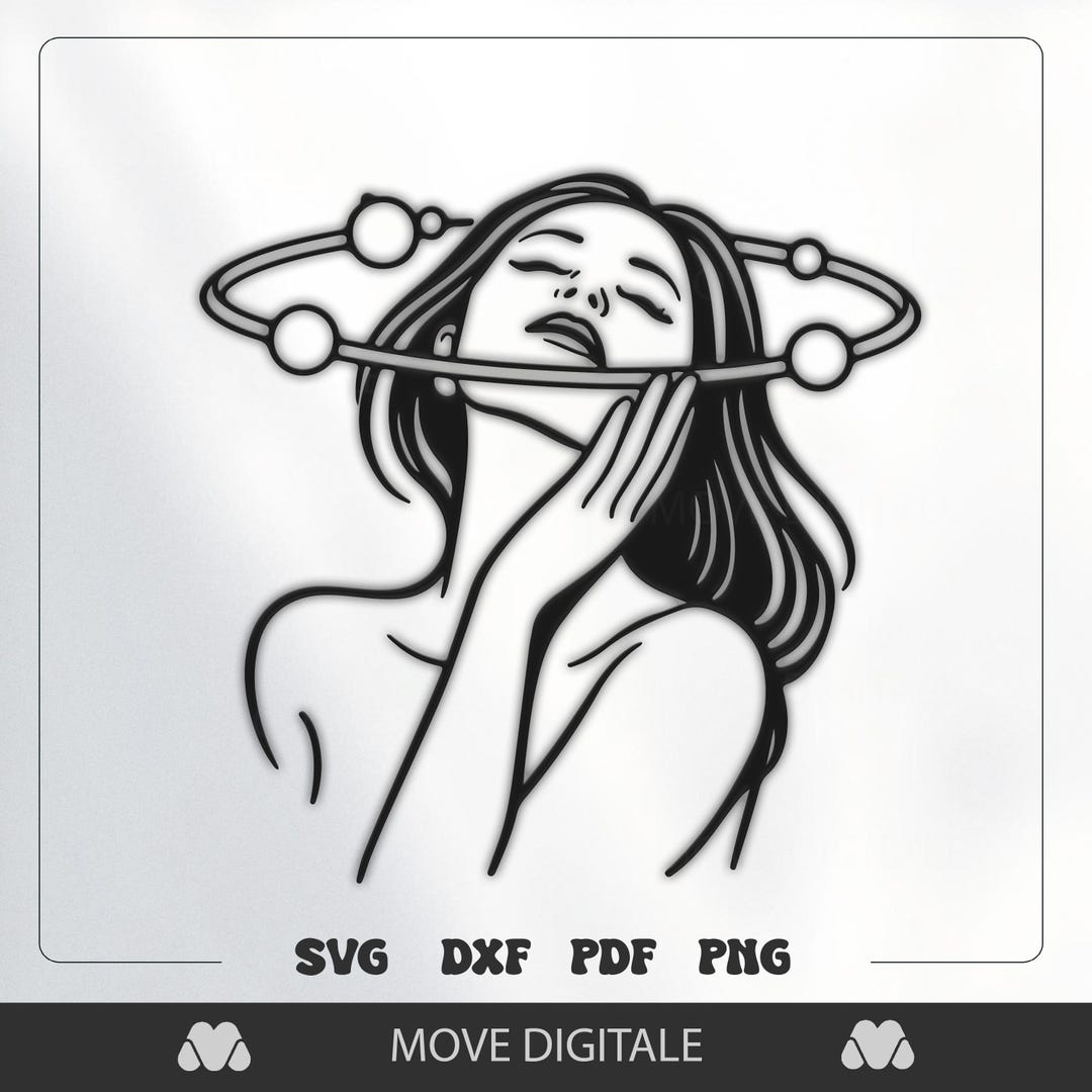 Abstract Woman Face SVG - Cosmic Female Wall Art - Laser Cut Metal ...