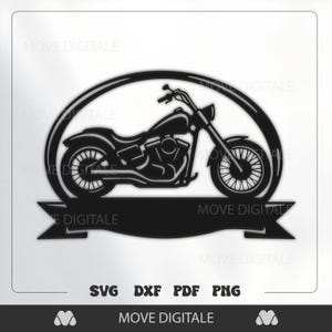 Motorcykel SVG - Chopper Bike Cut File - Biker Garage Sign DXF - Cricut Glowforge Laser Cut