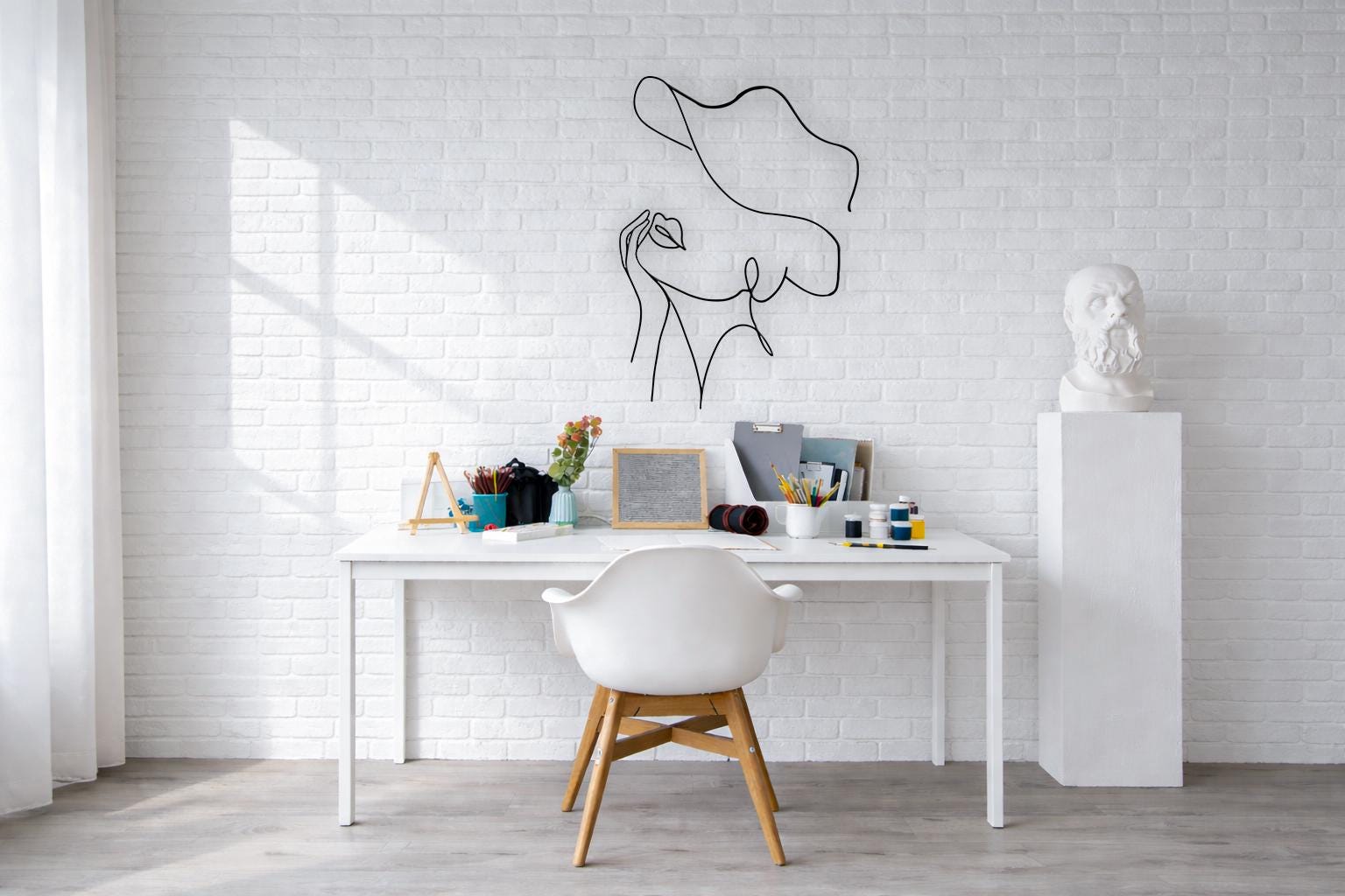 Abstract Female Line Art SVG | Minimal Female Wall Art | Woman ...