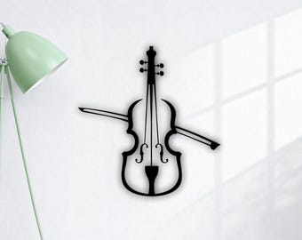 Violin SVG DXF | Violin Laser Cut and Silhouette | Music Instrument Cricut Glowforge Plasma Cut File