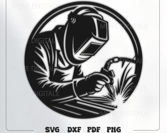 Soldadura SVG - Soldadura Plasma Cut SVG - Archivo de corte láser para metalúrgicos