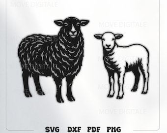 Sheep SVG - Farm Animal SVG - Farmhouse Decor Dxf - Rustic Metal Wall Art - Laser Cut CNC File