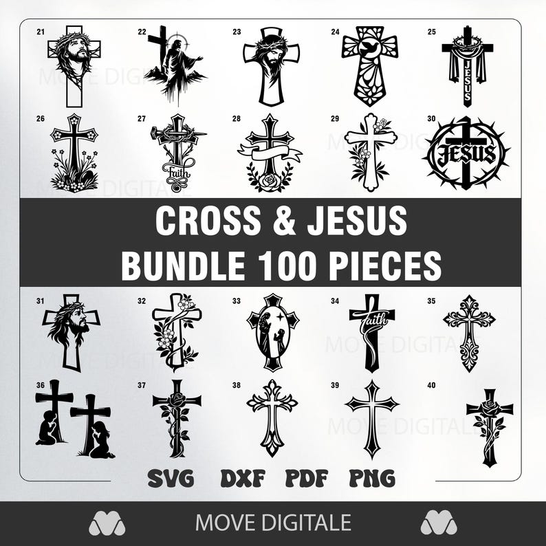 100 Cross SVG Bundle - Christian SVG - Jesus Cross SVG Pack - Faith ...