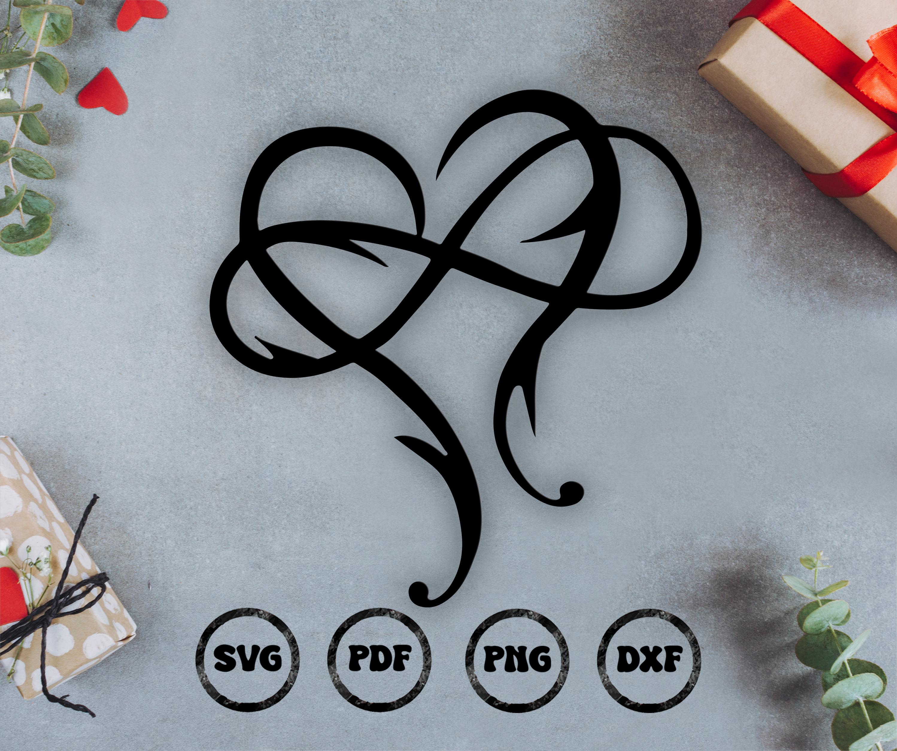 Infinity Heart SVG DXF - Valentine's Day Laser Cut File - CNC Plasma ...
