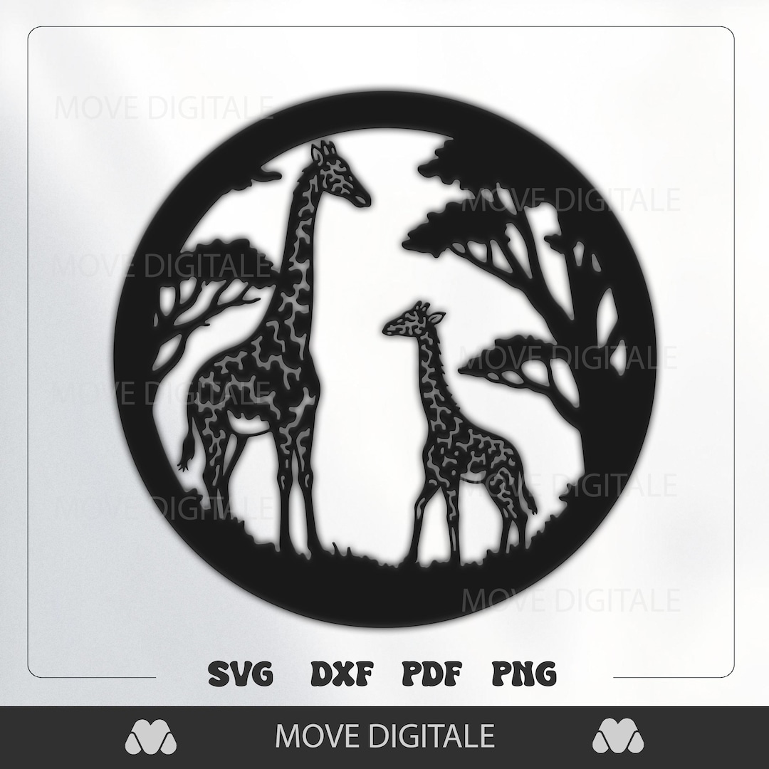 Graffe Design Giraffe SVG - Safari Animal SVG - Giraffe Family DXF - Baby Graffe ...