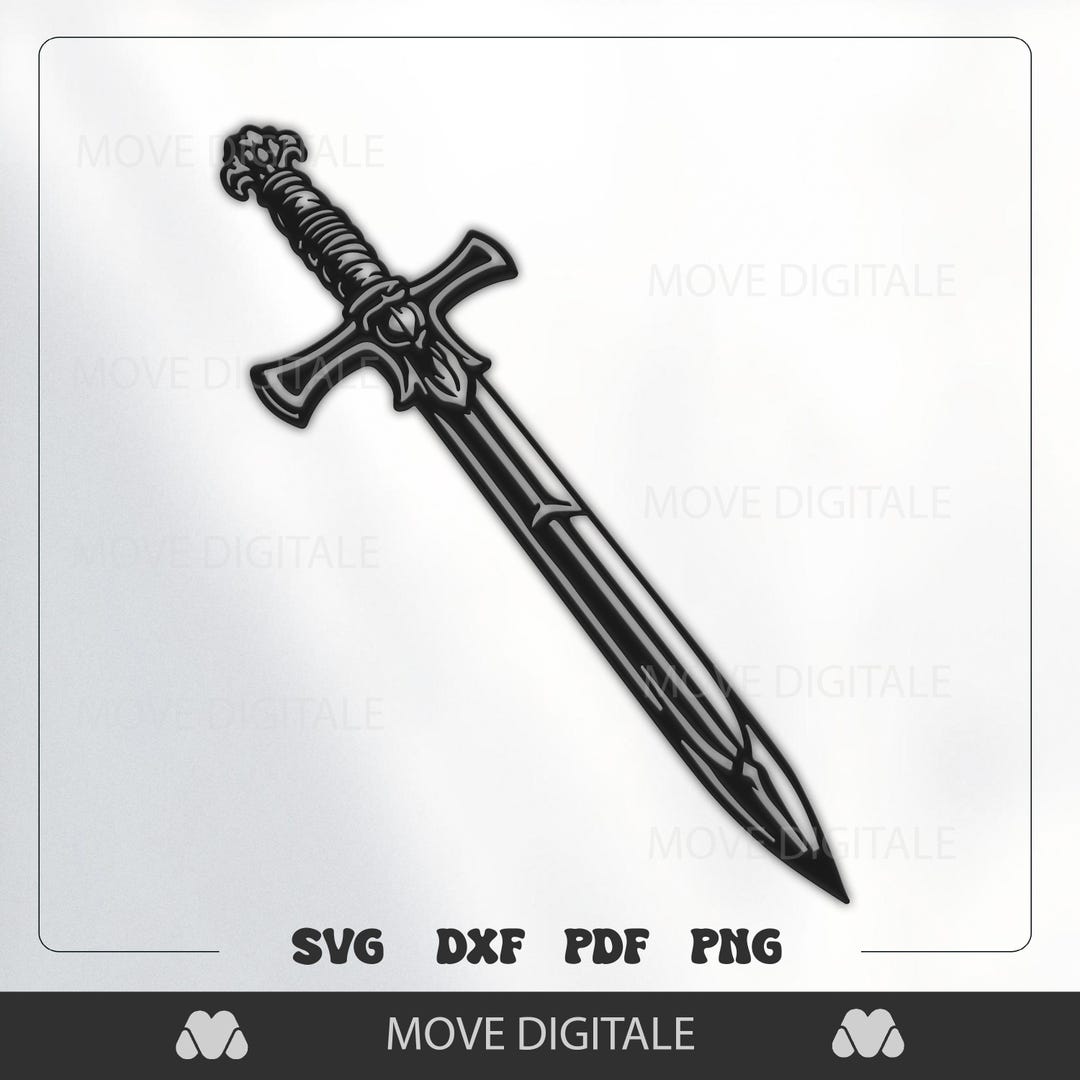 Medieval Sword SVG - Knight Weapon Cut File - Fantasy Dagger Clipart ...