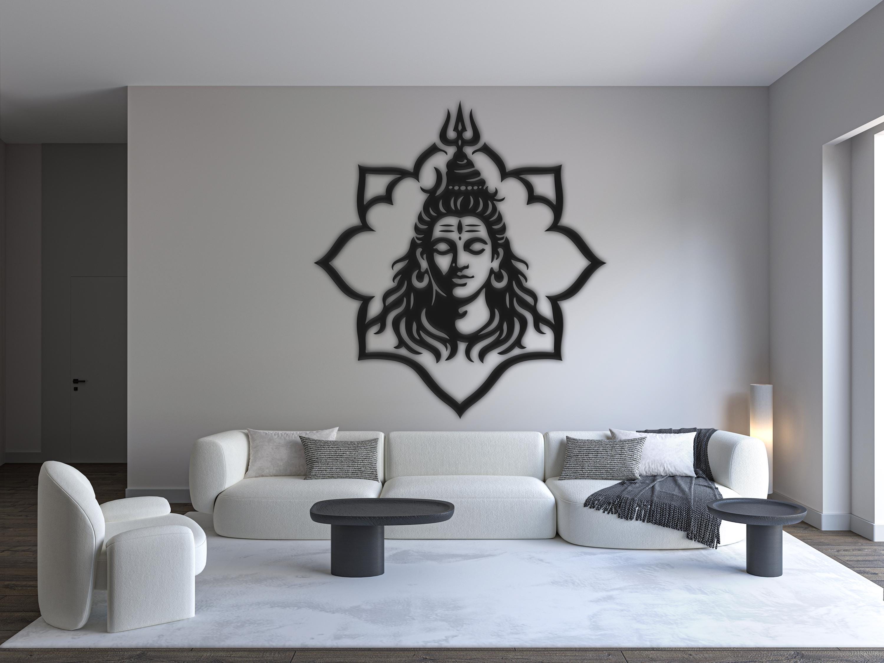 Lord Shiva SVG DXF | Trishul Hindu God Silhouette | Spiritual Yoga Wall ...