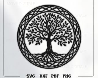 Tree Of Life SVG - Celtic Tree Laser Cut File - Mandala Wall Art DXF PNG