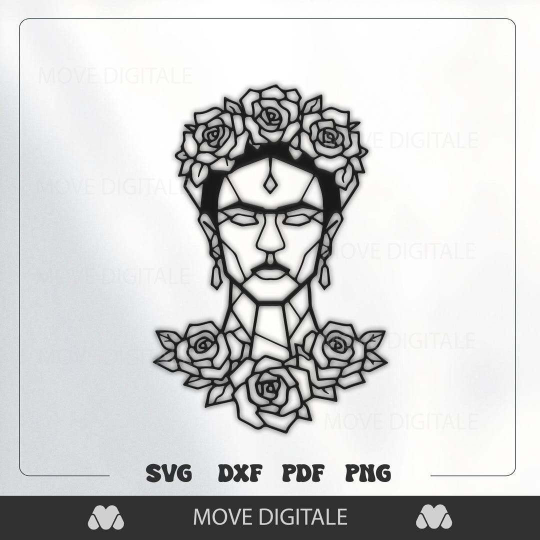 Frida Kahlo SVG - Kahlo Metal Wall Art - Floral Frida Kahlo Laser Cut ...