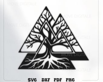 Valknut Symbol Metal Wall Art - Viking Tree of Life Metal Sign - Nordic Viking Symbol