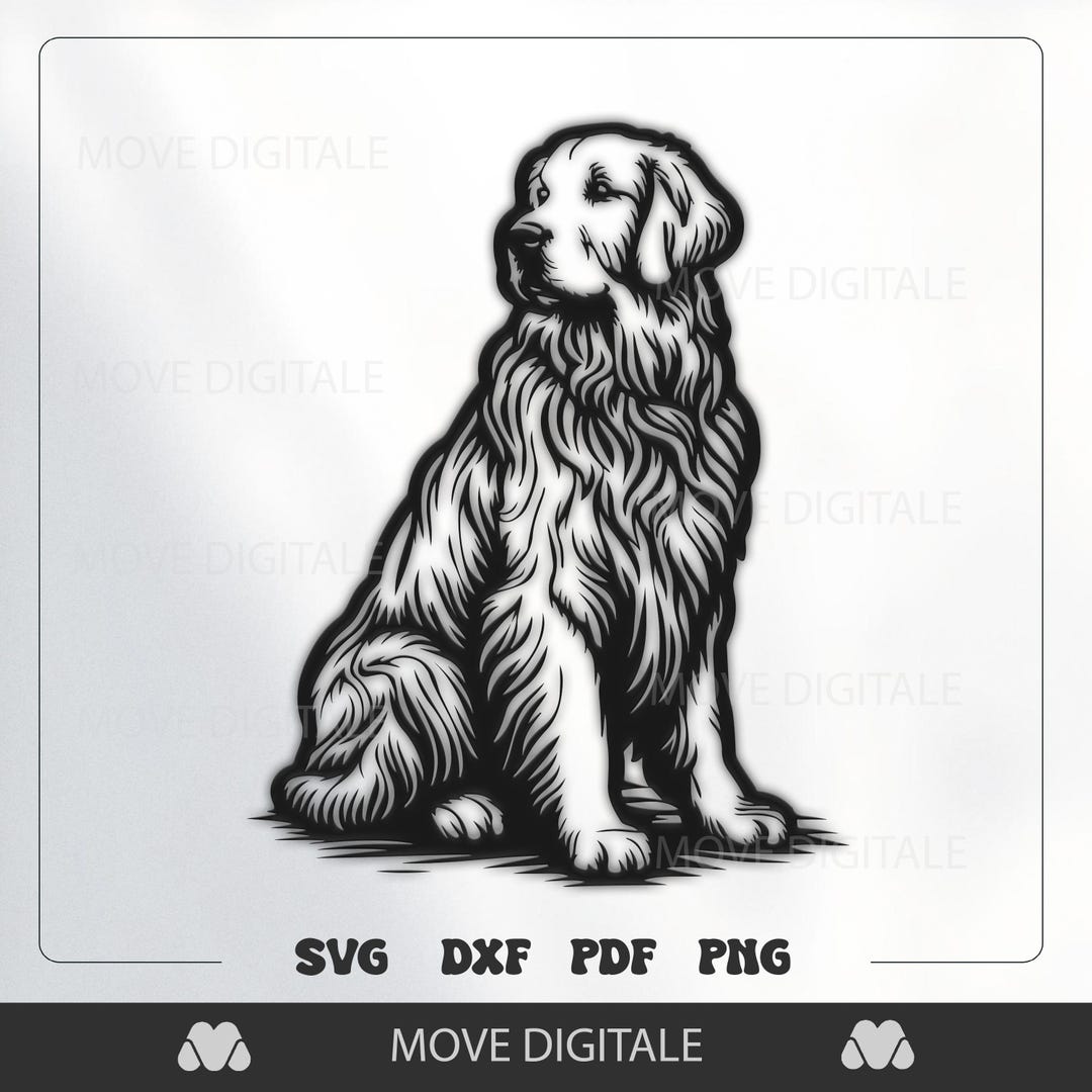 Golden Retriever SVG Cut File - Dog Silhouette Laser Cut Design ...