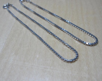 Vintage Norwegian Silver Box Chain Bracelets Pair 835 Silver
