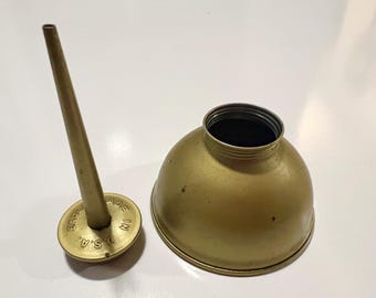 Aceitera con bomba de pulgar Eagle de color dorado/latón vintage, lata de aceite Eagle de 1/3 de pinta