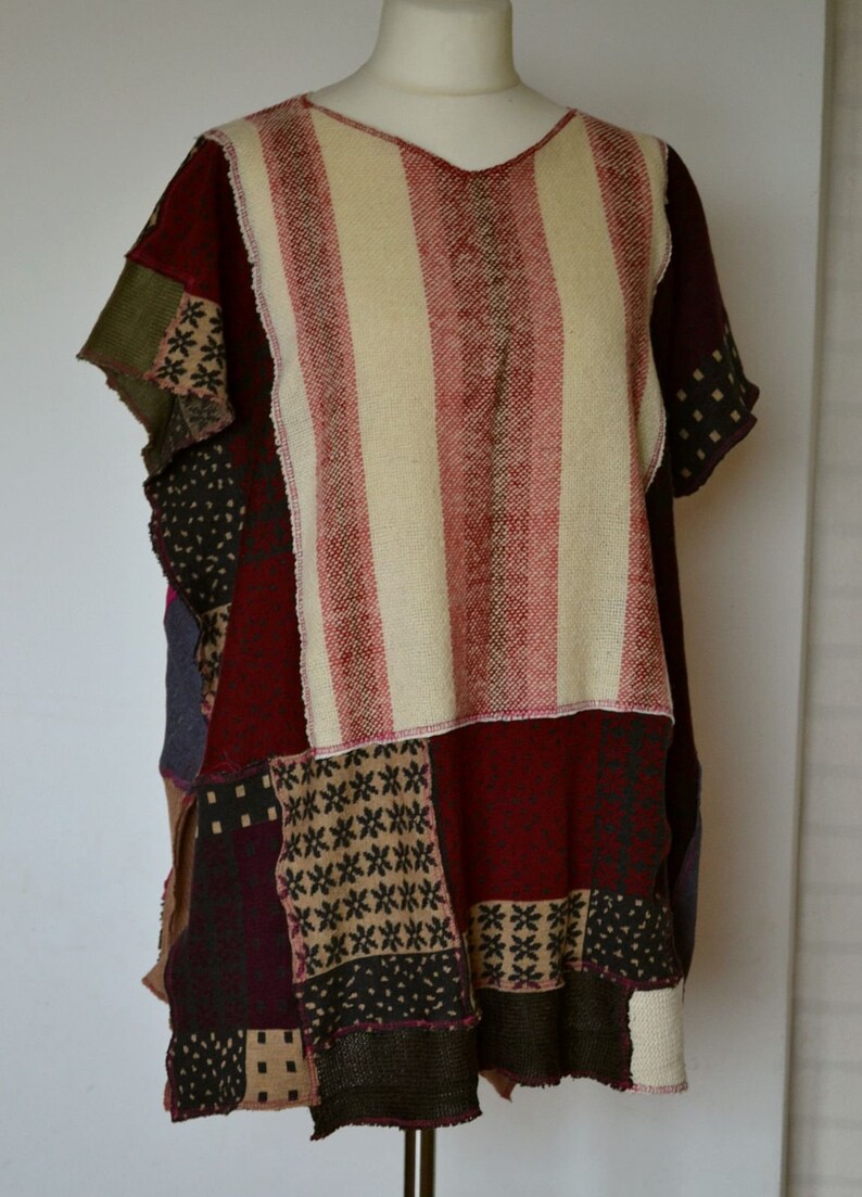 knitwear tunic autumn winter,boho tunic,custom tunic poncho Women/'s tunic oversize patchwork tunic for cold days upcycled tunic plus size
