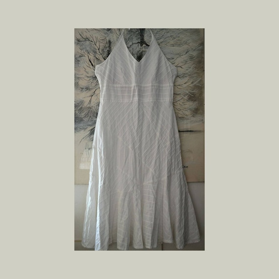 White summer dress, vintage dress sleeveless, wome