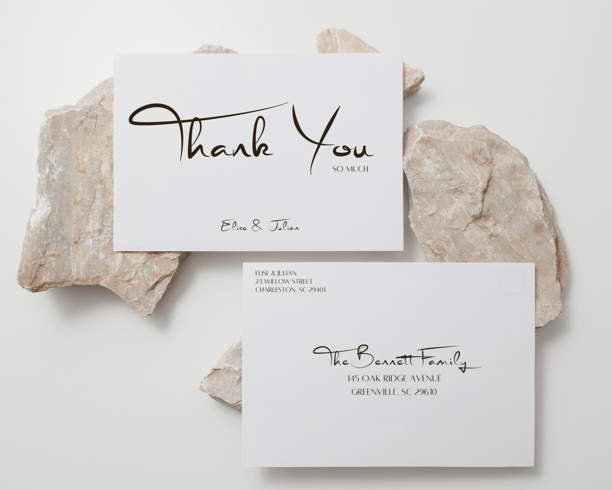 Editable Wedding Thank You Note Template – Minimal Modern Canva Pierce ...