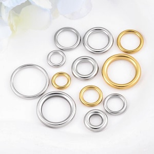 10pcs Stainless Steel Closed Jump Rings, Seamless Split Connectors for Necklace Bracelet Making, DIY Beading Jewelry Making Supplies