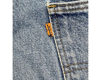 Vintage Levi's 517 Orange Tab Tillverkade i USA 90-tals Blå Denim Jeans W42 L32 Bootcut