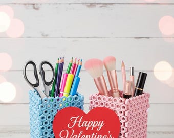 A gift set of steel nut organizers – hand-welded, industrial decor, stationery and cosmetic stand
