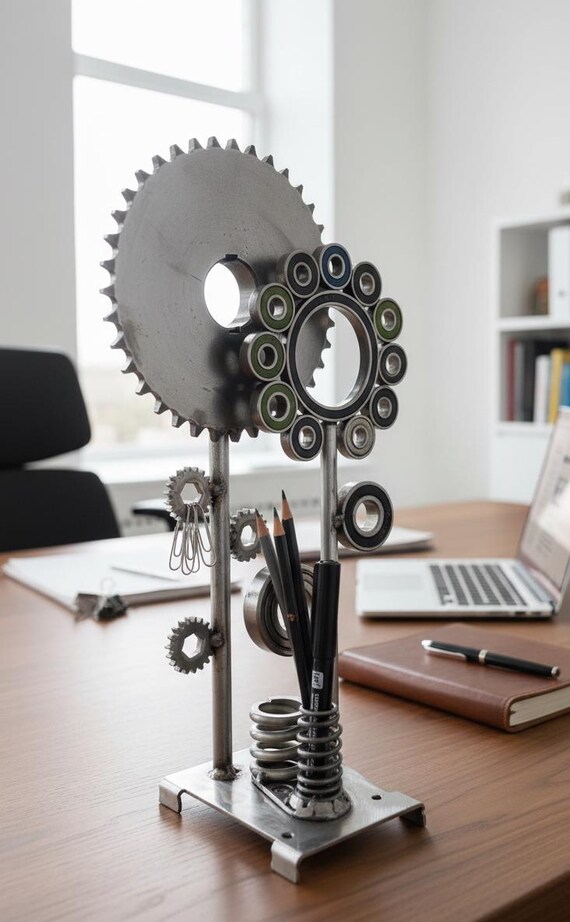 Schreibwarenständer - Kompositionsveranstalter für Stifte, Metallblumenstrauß, geschweißt, handgefertigt, Bürozubehör