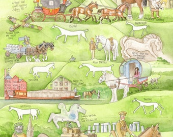 the Wiltshire and Oxfordshire White Horses map (A3 size)