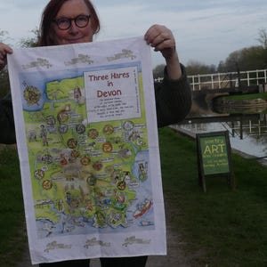 Torchon - Carte des trois lièvres du Devon