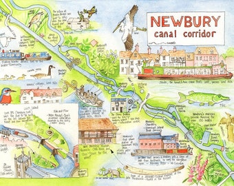 Canal Map, Newbury Canal Corridor (Large map, A3 size)