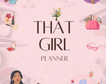 THAT GIRL Glow-Up Guide | 50-Day Routine, Wellness Planner, Habits Tracker | Aesthetic PDF | Self-Care, Organization & Lifestyle Upgrade