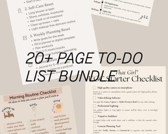 20 Aesthetic To-Do Lists Printable | Minimalist Daily Planner | Clean Girl Checklist | Productivity Planner PDF | Beige To Do Sheets