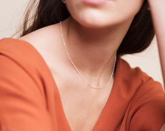 Satellite Chain Necklace (Silver/Gold) - Modern Geometric Jewellery