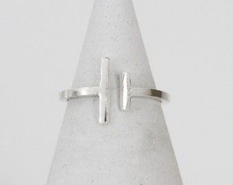 Sterling Silver Open Bar Ring - Minimalist Handmade Jewellery