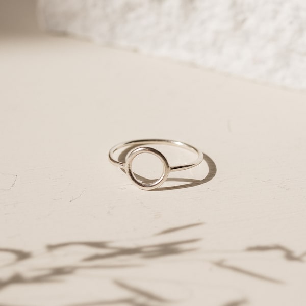 Sterling Silver Circle Ring - Minimalist Handmade Jewellery