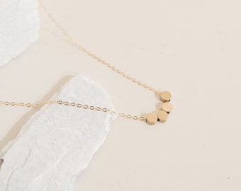 Circle Brass Necklace (Gold) Geometric Necklace - Minimalist Jewellery