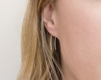 Curved Ear Threads (Recycled Sterling Silver)