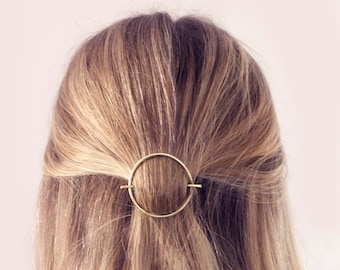 Brass Hair Slide - Circle