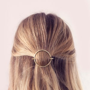 Brass Hair Slide - Circle