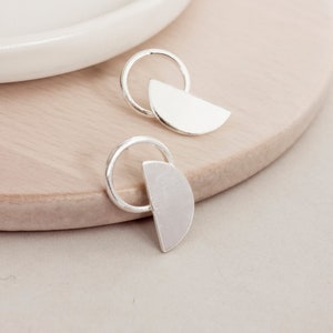 Moon Phase Stud Earrings (Sterling Silver)