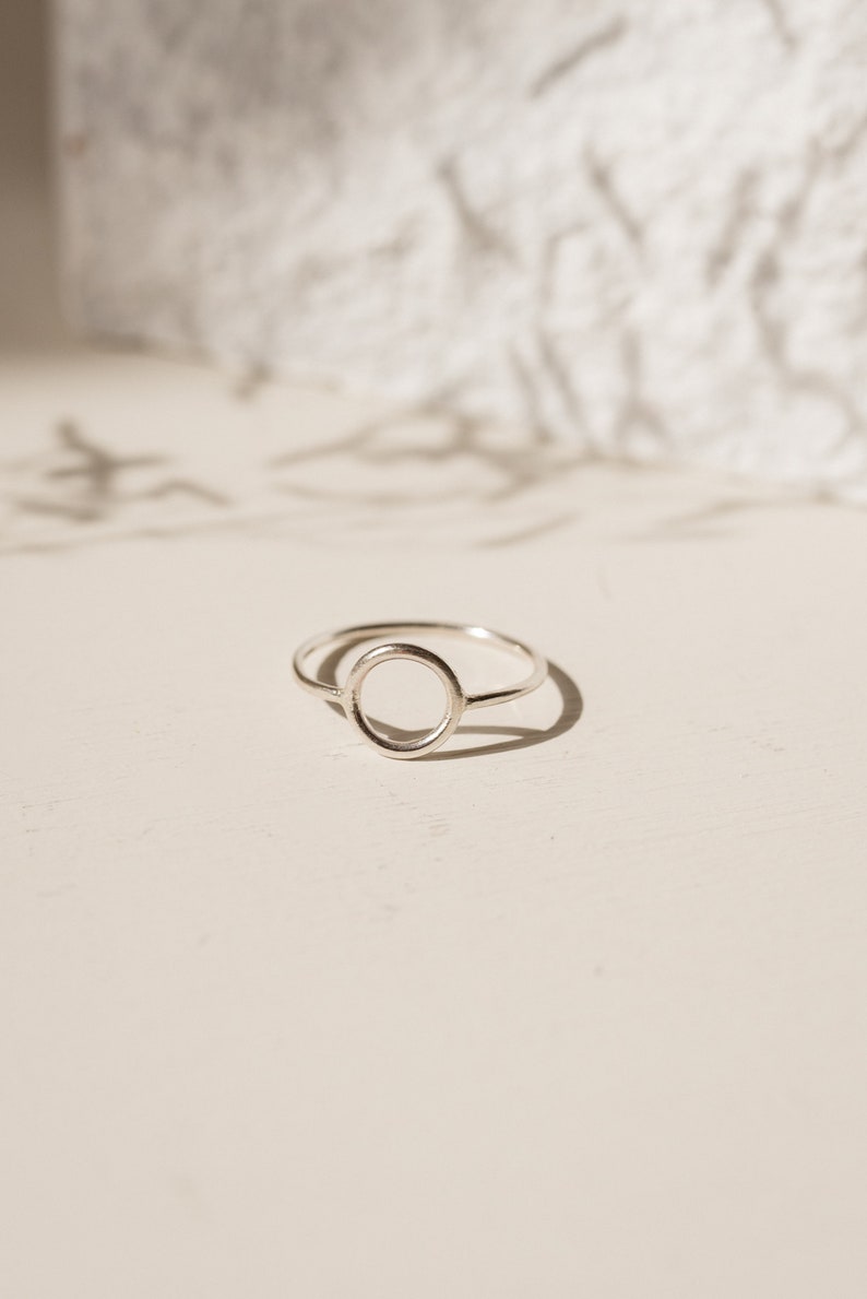 Sterling Silver Circle Ring Minimalist Handmade Jewellery image 2