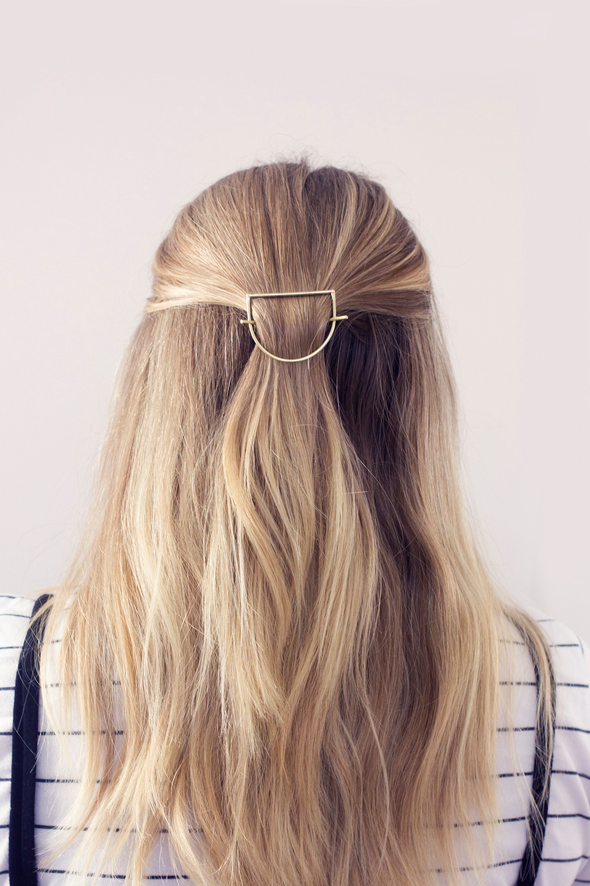 Brass Hair Slide - Half Circle