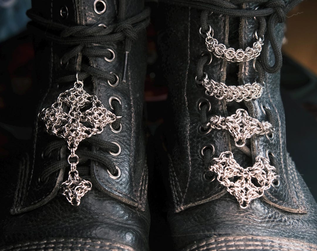 Tendrils - Handmade Chainmail Boot Charms Lace Accessories - Gothic ...