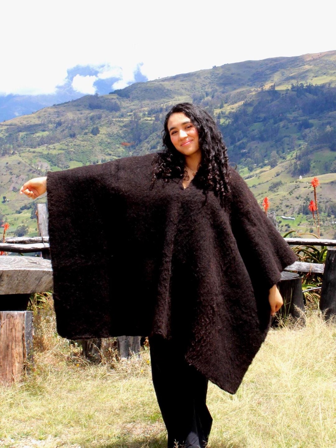 Handmade Wool Ruana: Colombian Artisan Cape, Natural Shawl - Etsy