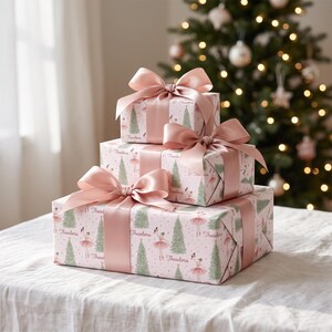 Personalized Nutcracker Wrapping Paper | Custom Name Christmas Gift Wrap | Pink Ballerina or Toy Soldier Kids Wrapping Paper Roll