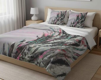 Abstract Pink Swirl Velveteen Blanket | Painterly Design