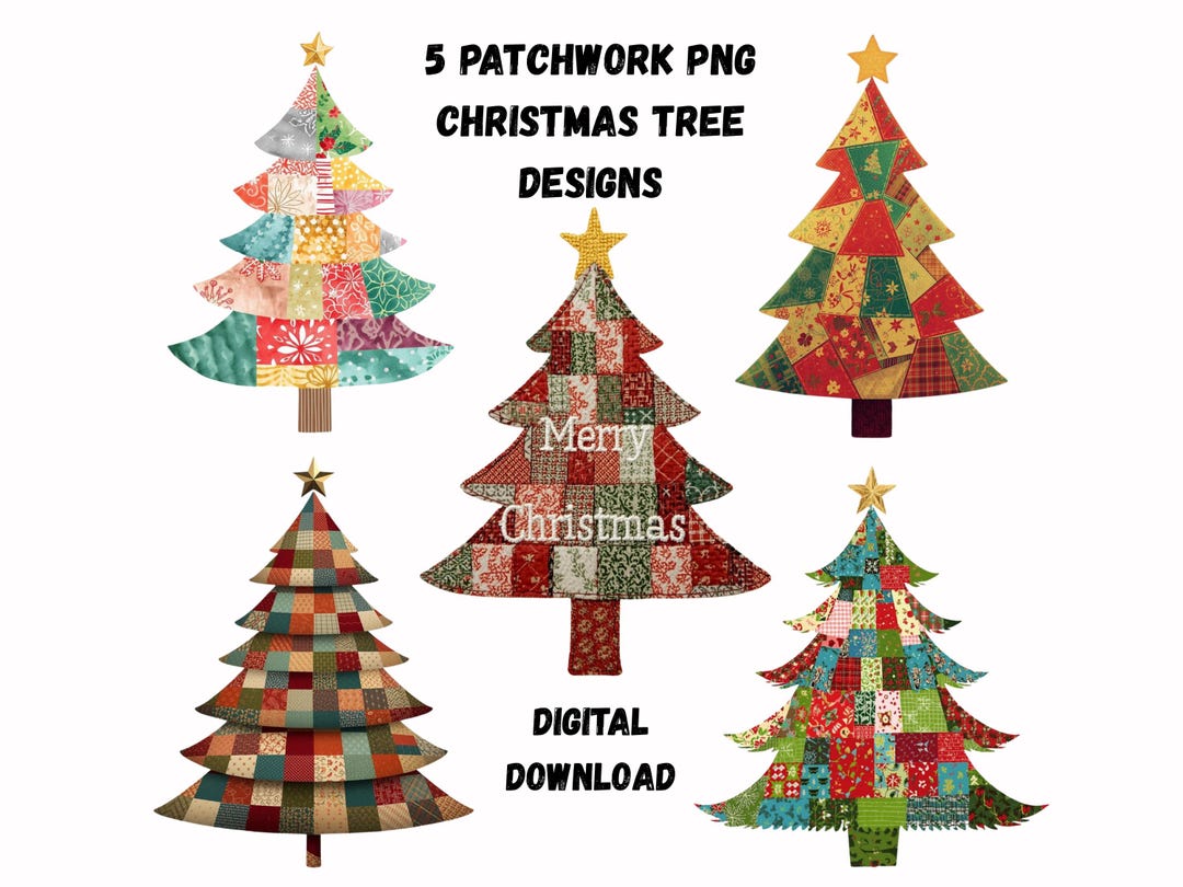 Christmas Tree Patchwork Pngs | Holiday Decorations | DIY Designs ...
