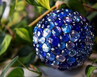Mini Mosaic Garden / Indoor Art Gazing Prayer Spiritual Ball....."Blue Cosmos"